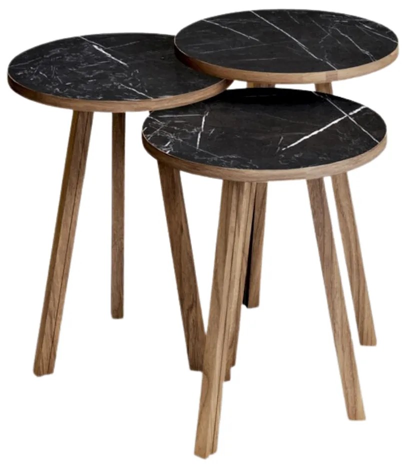 Zestaw 3 okrągłych stolików kawowych