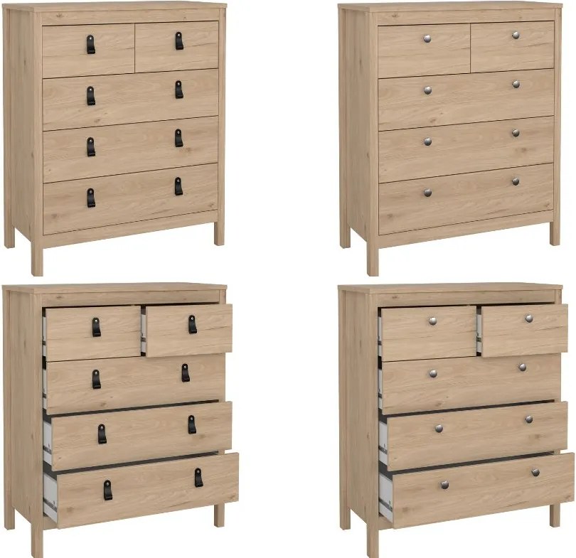 Nowoczesna komoda pokojowa z szufladami Madrid 3+2, jackson hickory