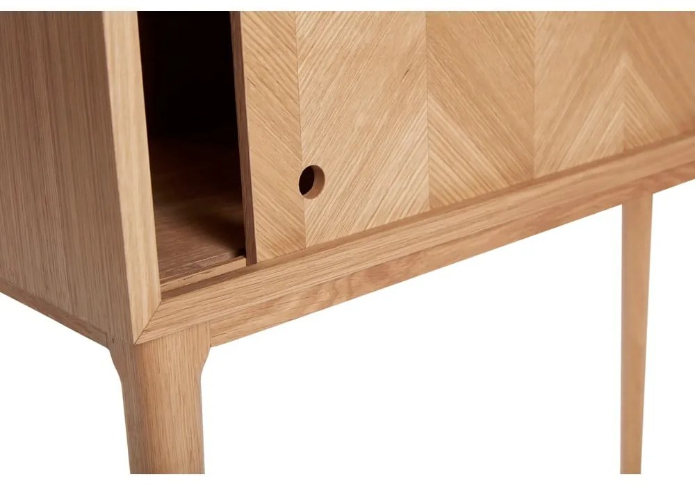 Komoda z drewna dębowego Hübsch Herringbone, wys. 90 cm