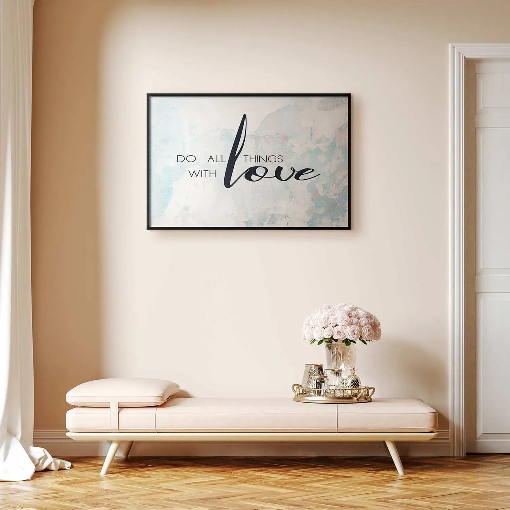 Plakat With love 60x40 cm z ramą czarną bez marginesu ARTGEIST B