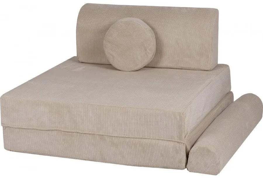 Slimcord sztruksowa sofa dziecięca, beżowa - meowbaby®