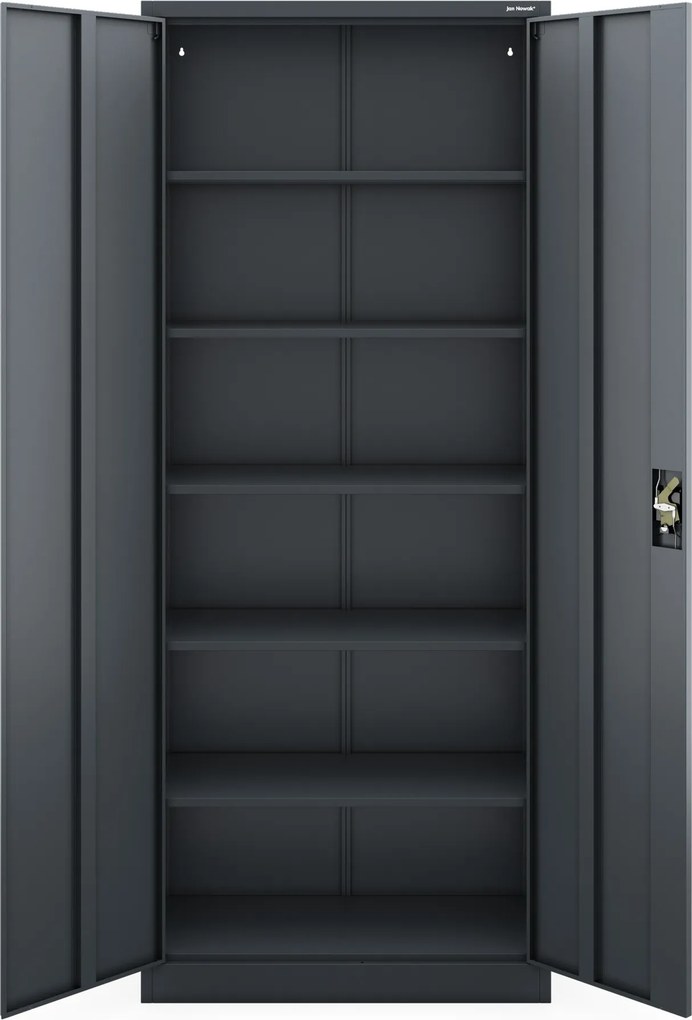 Szafa biurowa metalowa wysoka na dokumenty antracytowa, 900x2200x400 mm: JAN H2200