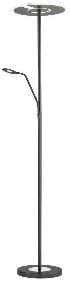 Czarna lampa stojąca LED ze ściemniaczem (wysokość 180 cm) Dent – Fischer & Honsel