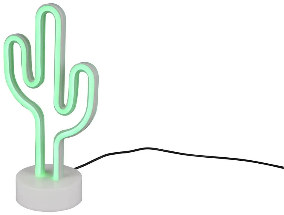 Biała lampa stołowa LED (wys. 29 cm) Cactus – Trio
