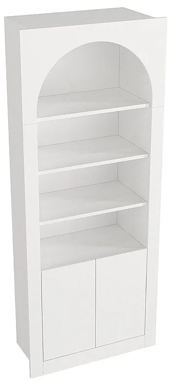 Regał z 4 przegródkami, 2-drzwiowy - Biały - CYMORA