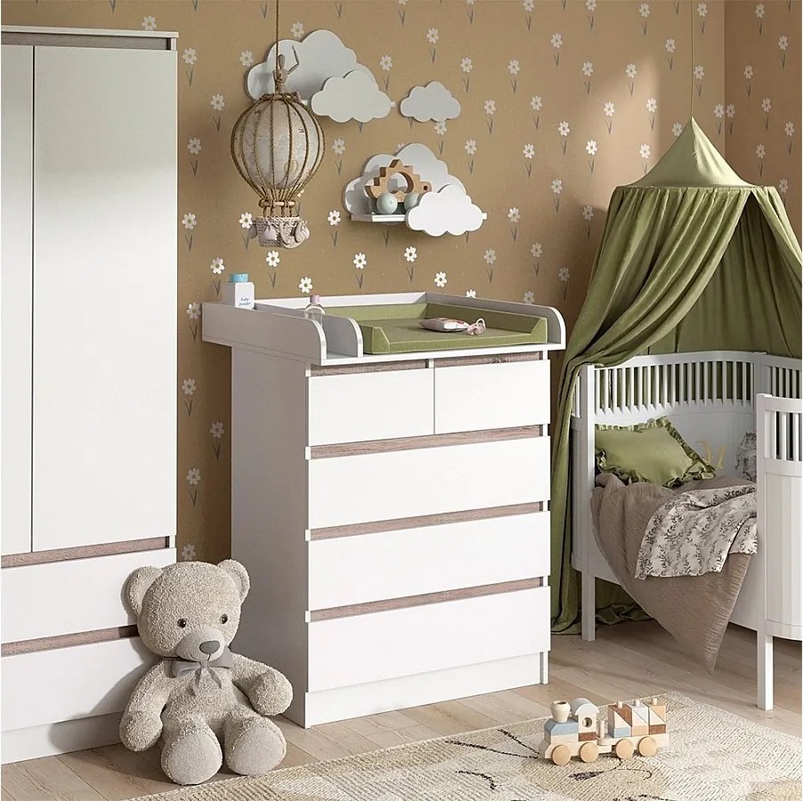 Przewijak biały/sonoma 80x76x110.2 emma