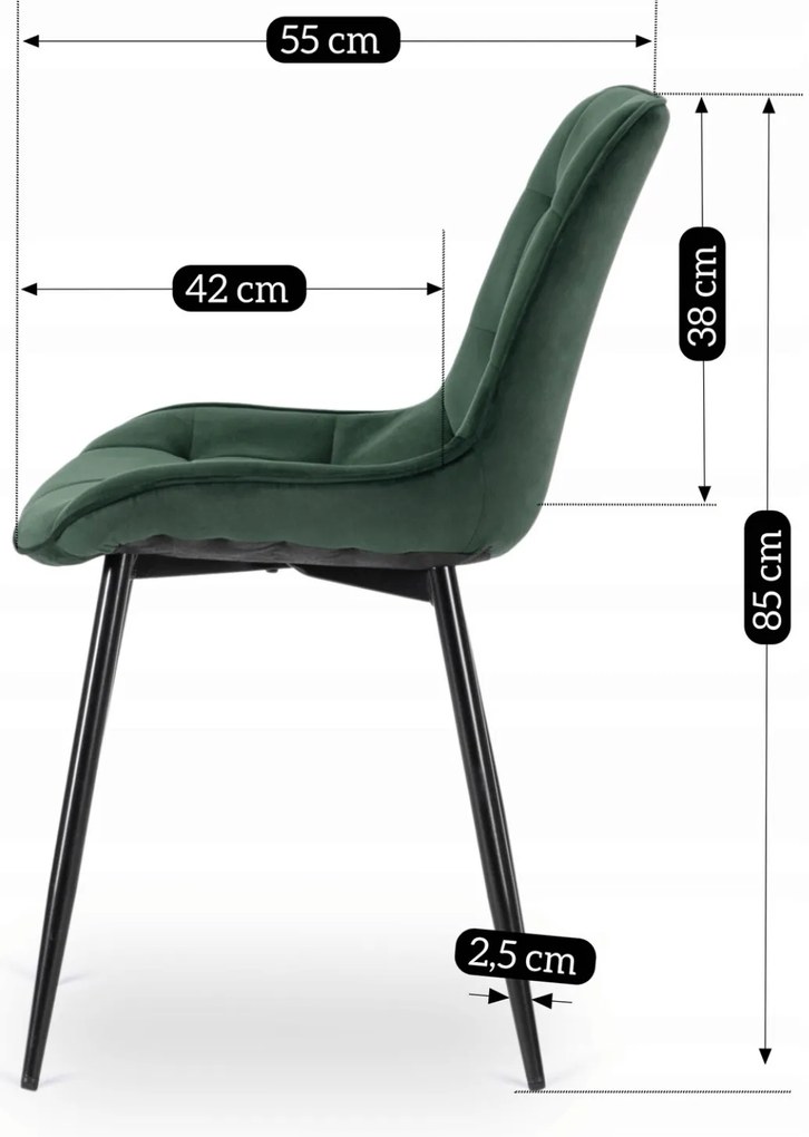 Zestaw Stół Okrągły Rozkładany HARRY 102-142 cm Dąb Craft/Czarny i 6 Krzeseł Tapicerowanych CHRIS Zielone Nowoczesne