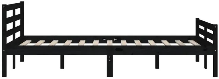 Czarne łóżko z litego drewna sosny 120x200 - Fenso 4X