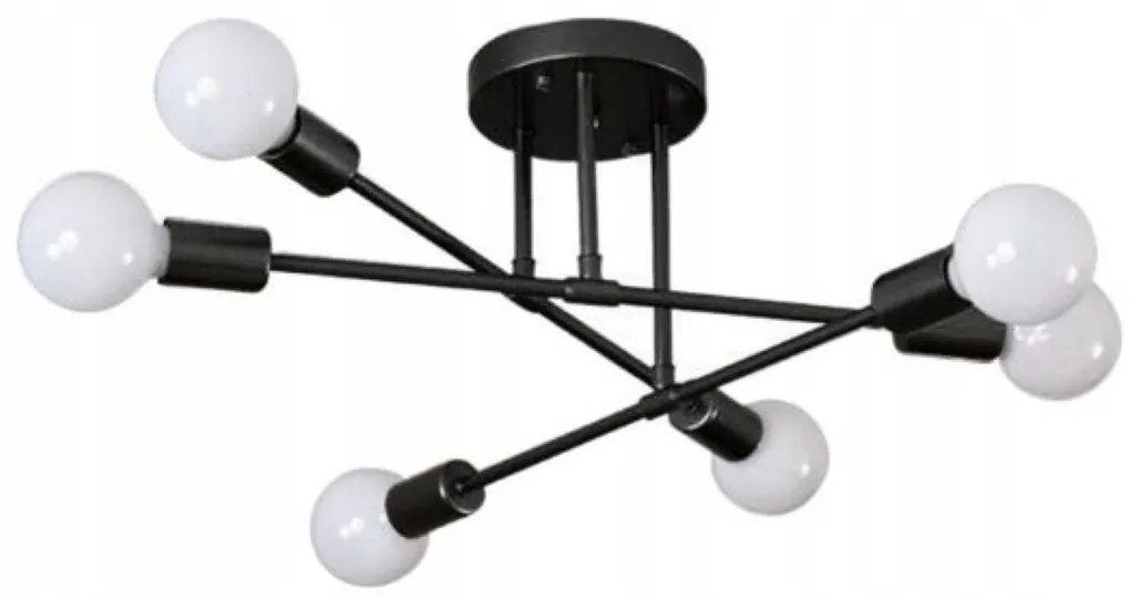 Lampa sufitowa metalowa loft vintage wisząca AT44-6SZ-Black