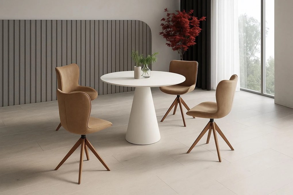 Okrągły stół Pineto biały mat Hubertus