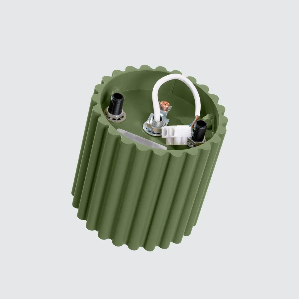 Plafon AURA 1 zielony oliwkowy GU10 ryflowany SOLLUX  LIGHTING
