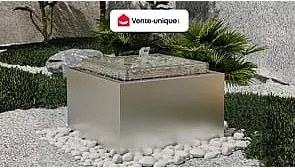 Fontanna zewnętrzna ze stali nierdzewnej - wys. 34 cm - Srebrny - TILAPIA