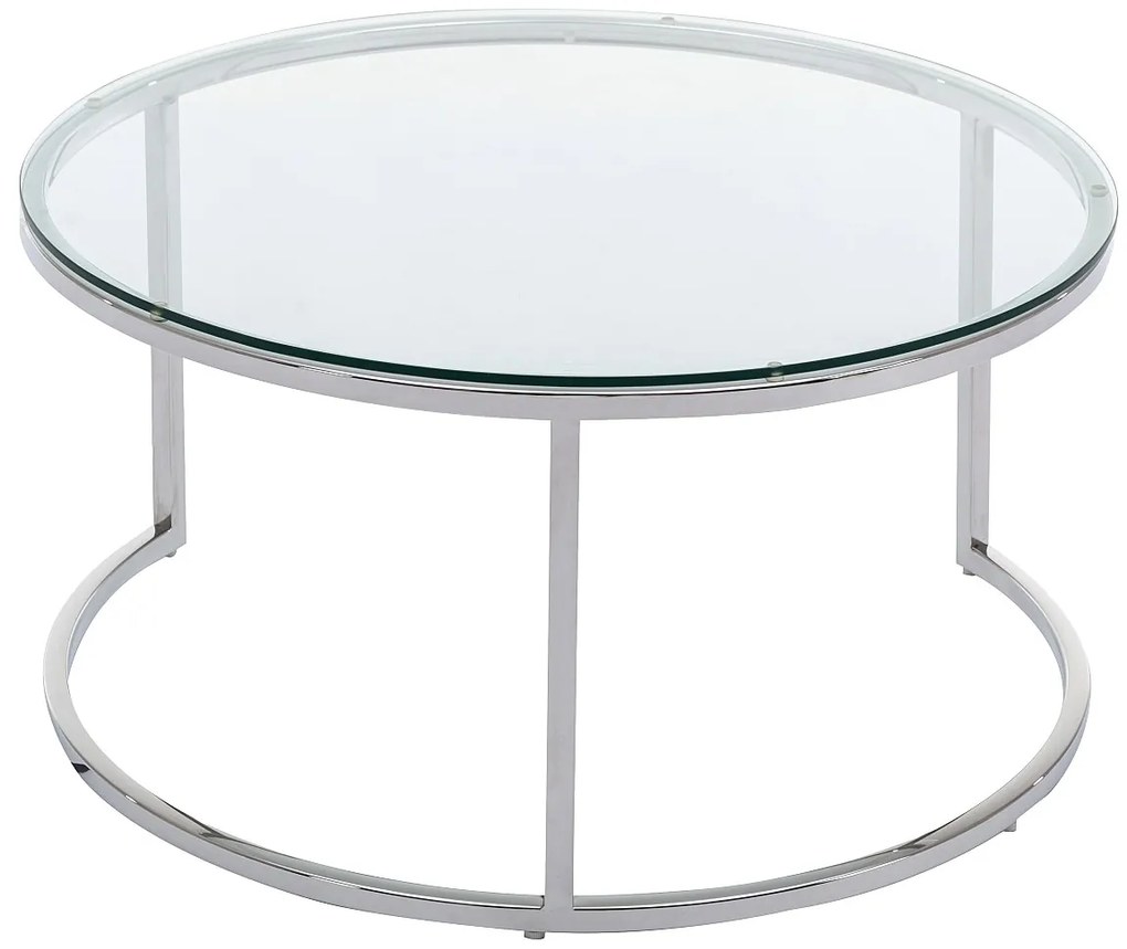 Stoliki kawowe wysuwane ze szkła hartowanego i stali nierdzewnej - Srebrny - MAEVANE II Pascala Morabito