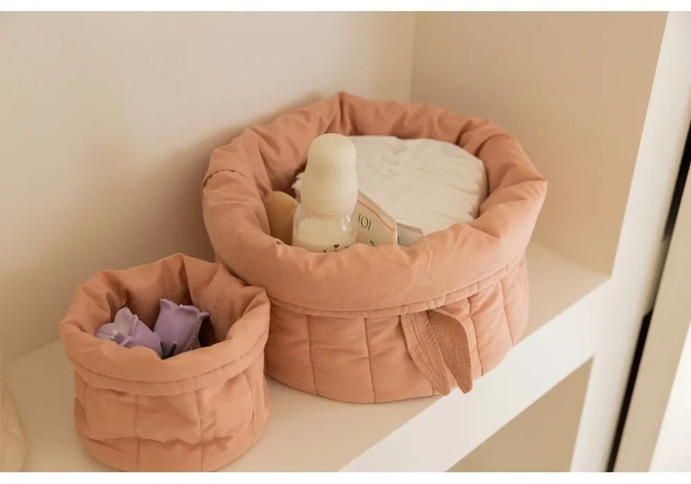 Jasnoróżowe tekstylne pojemniki dziecięce zestaw 2 szt. ø 30x20 cm Bambie Vintage Nude – Lorena Canals