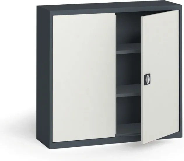Szafa metalowa, 1150 x 1200 x 400 mm, 2 półki, grafitowy/szara