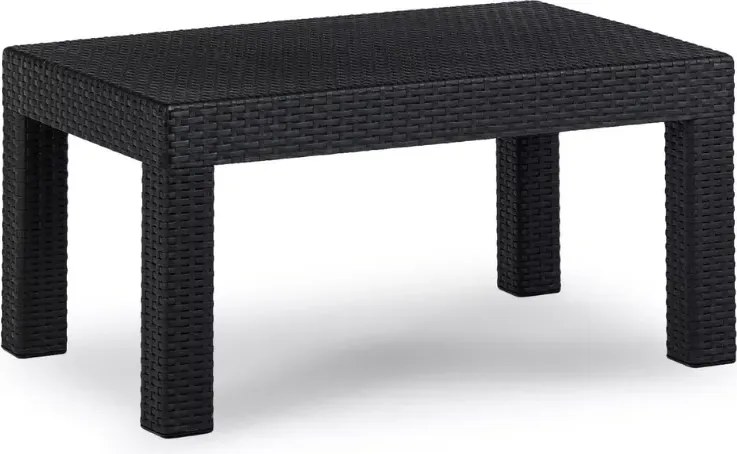 Zestaw mebli ogrodowych Amilio czarny technorattan sofa 2 fotele stolik taras balkon ogród