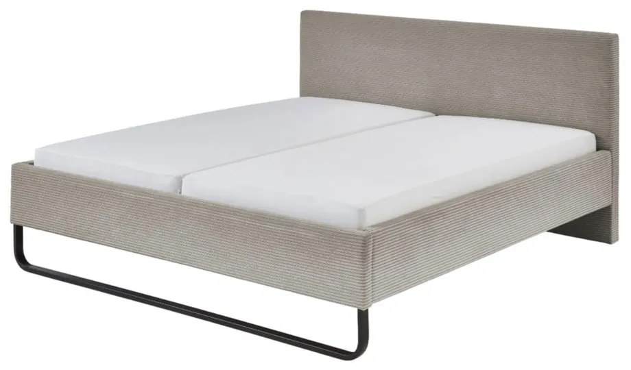Szarobrązowe tapicerowane łóżko dwuosobowe 180x200 cm Swing – Meise Möbel