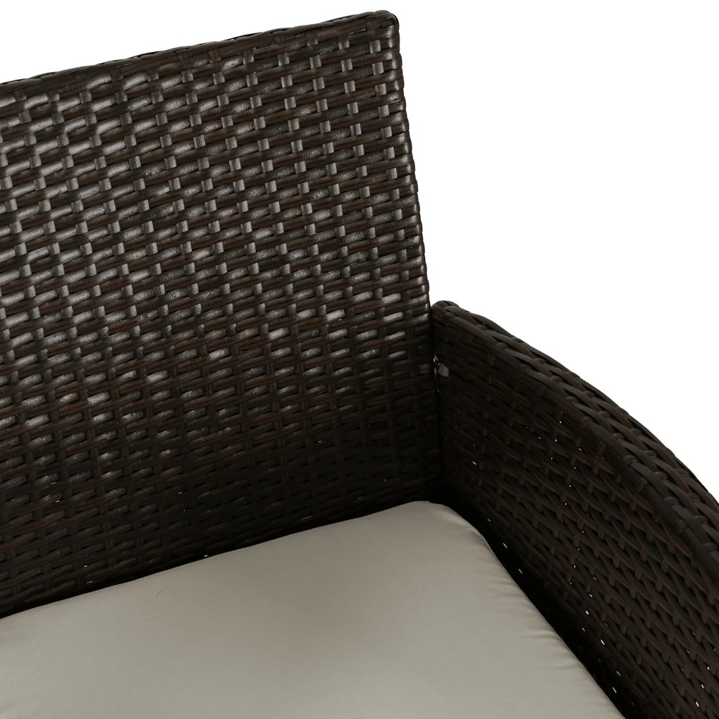 Sofa Ogrodowa Dwuosobowa ze Stolikiem KENT Technorattan Brązowa