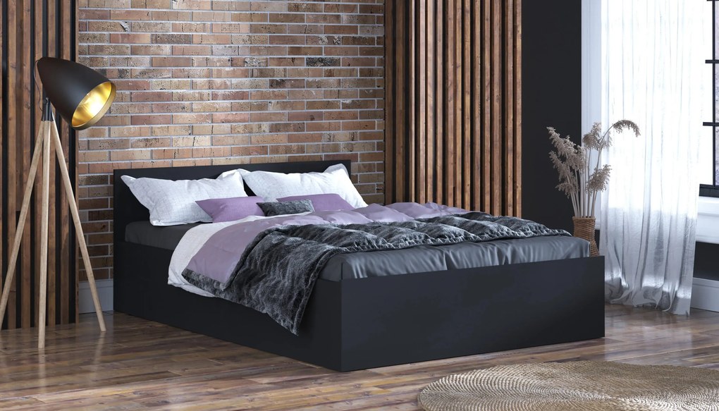 Łóżko 160x200cm z materacem i pojemnikiem na pościel PARTY 1 Wenge