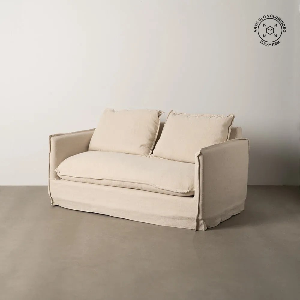 Kremowa lniana sofa 160 cm – Ixia