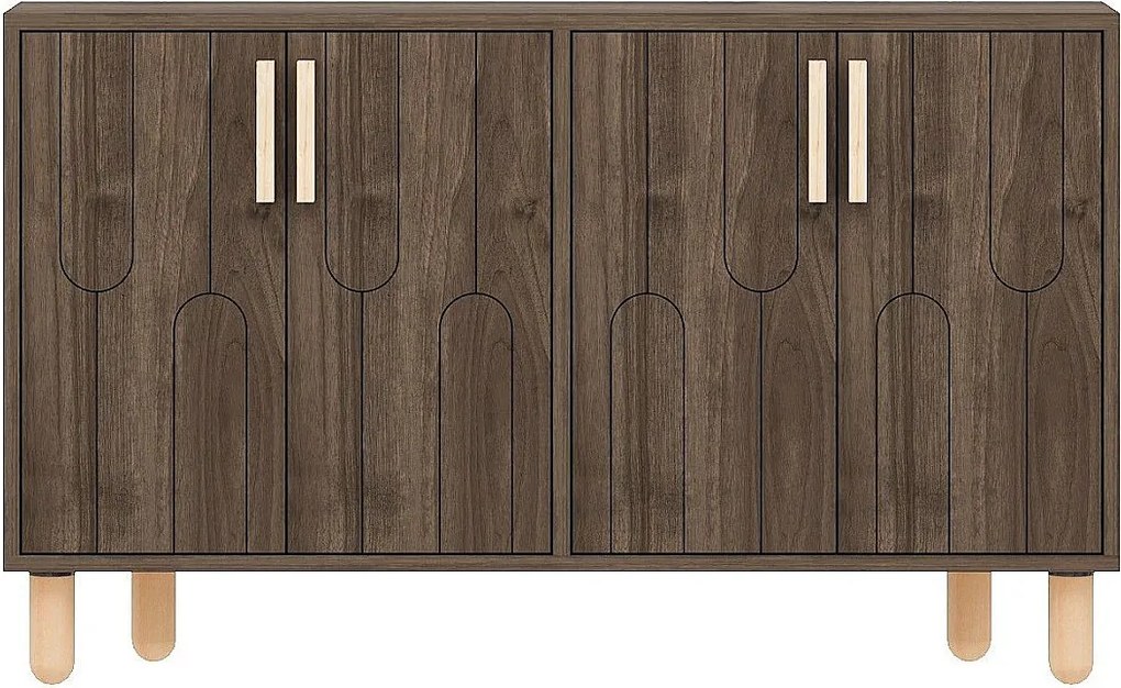 Komoda – 120 cm x 73,6 cm x 29,6 cm – Orzech – Płyta wiórowa pokryta melaminą