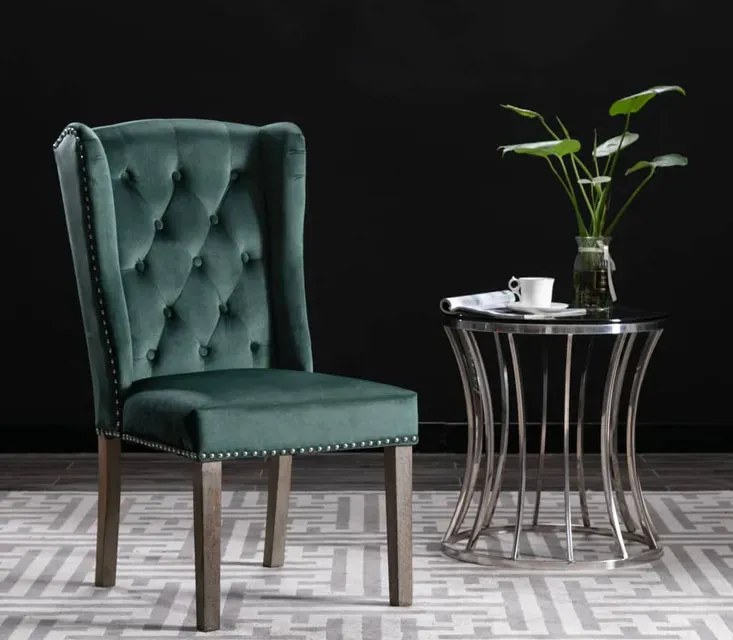 Ciemnozielone krzesło ludwikowskie z kołatką G2-G66