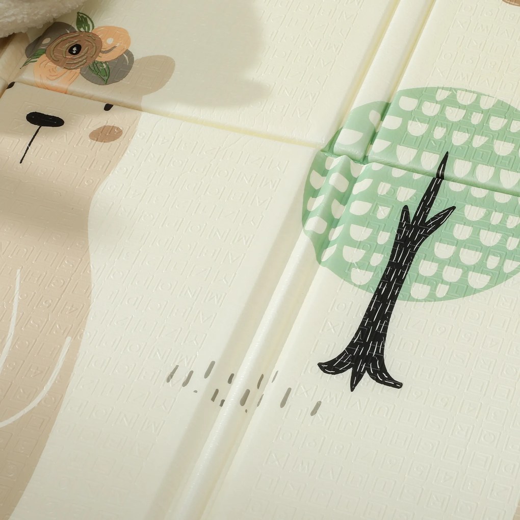 AIYAPLAY Mata do zabawy Baby 196 x 176 x 1,5 cm składana Dwustronna mata do raczkowania Wielokolorowa