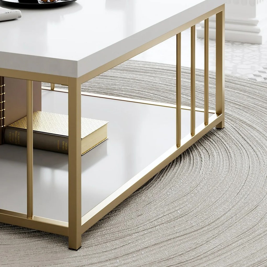 Stolik konferencyjny Zenn White and Gold
