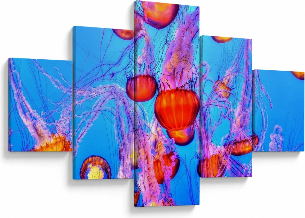 Obraz meduz w morzu (125x70 cm)