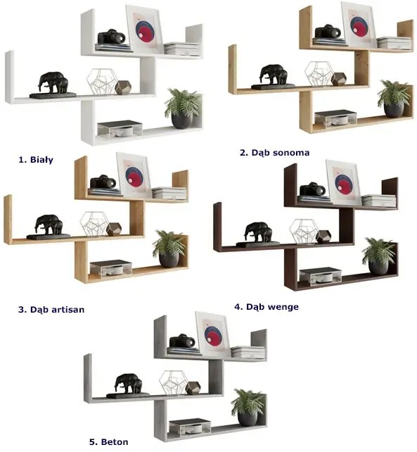 Półka wisząca trzypoziomowa dąb sonoma F8-H35