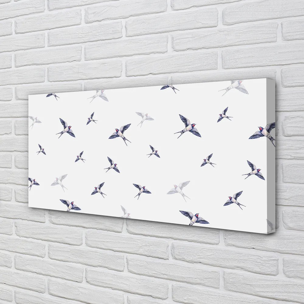 Obraz drukowany na płótnie Kwiaty i Ptaki