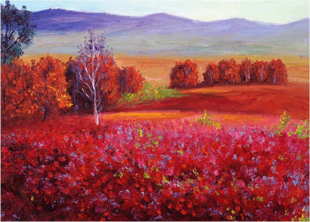 Obraz na szkle czerwonego krajobrazu (70x50 cm)