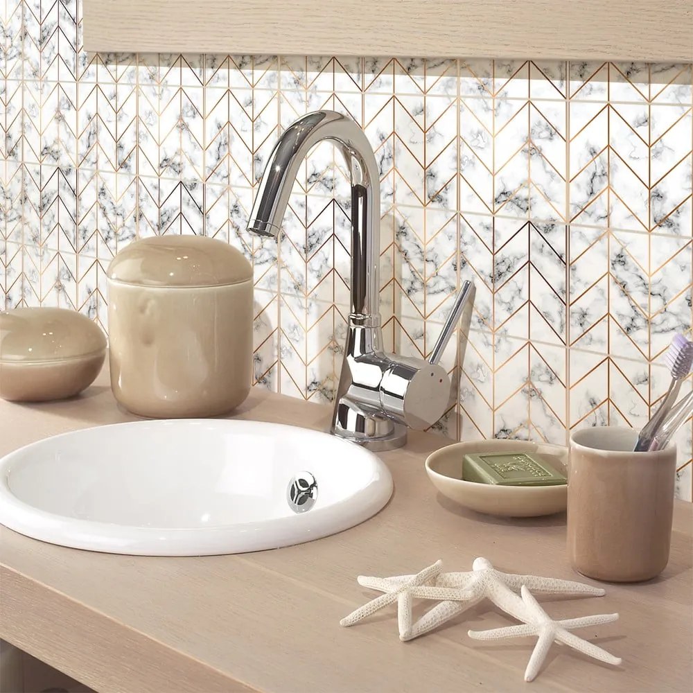 Zestaw naklejek na kafelki 9 szt. 10x10 cm Marble – Ambiance