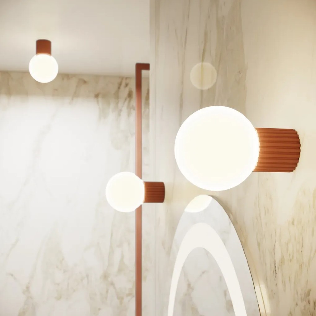 Kinkiet HALO mocca IP44 ryflowany SOLLUX  LIGHTING