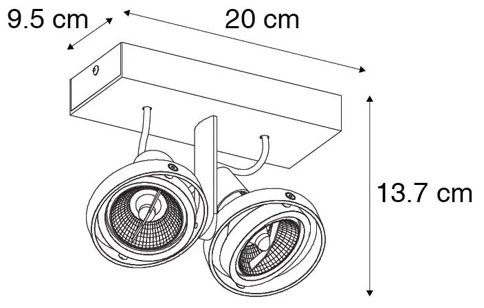 Nowoczesny reflektor biały 2-światłowy - Master 70
