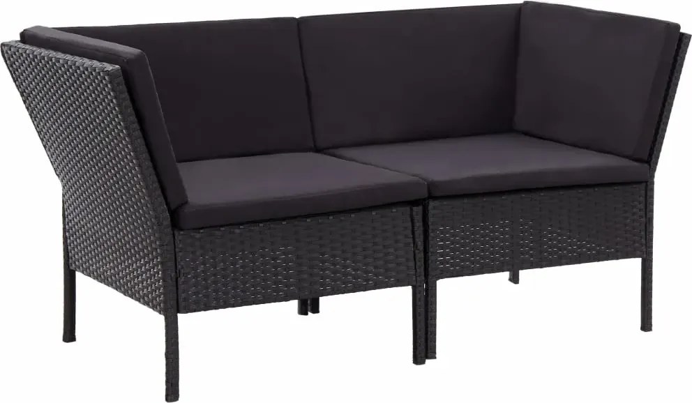 Zestaw czarnych mebli ogrodowych - Naja 5X