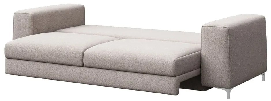 Jasnoszara rozkładana sofa z materiału bouclé 256 cm Rene – Rodier