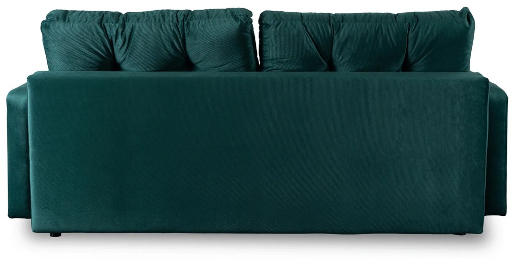 Sofa z Funkcją Spania SEUL Rozkładana Dwuosobowa Welurowa Zielona Nowoczesna do Salonu