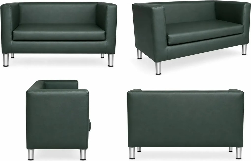 Sofa Monaco : Kolor nogi - Chrom, Kolor tkaniny - EKO-SKÓRA - 6D, Typ tkaniny - Eko-skóra , Wysokość nogi - 15 cm