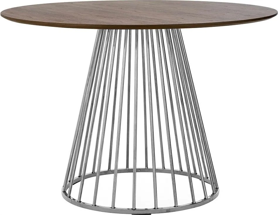Fornirowany stół na drucianej podstawie Glam Walnut 110