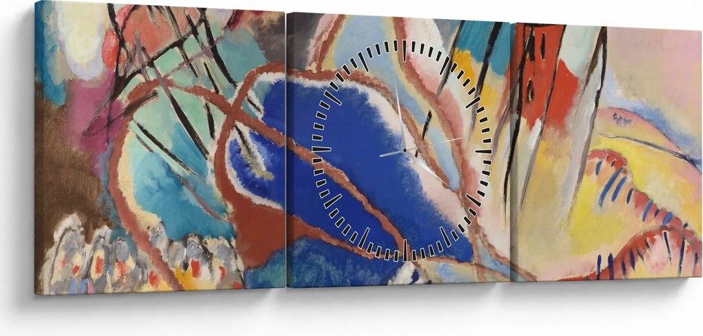 Obraz - Vasily Kandinsky, Improvisation No. 30 (Cannons), reprodukcje (z zegarem) (90x30 cm)
