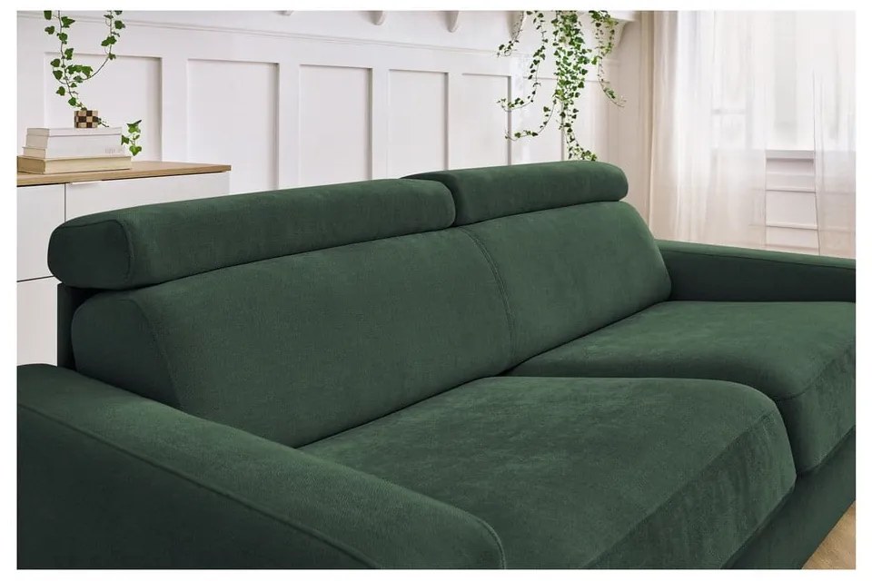 Ciemnozielona rozkładana sofa 215 cm Monaco – Bobochic Paris