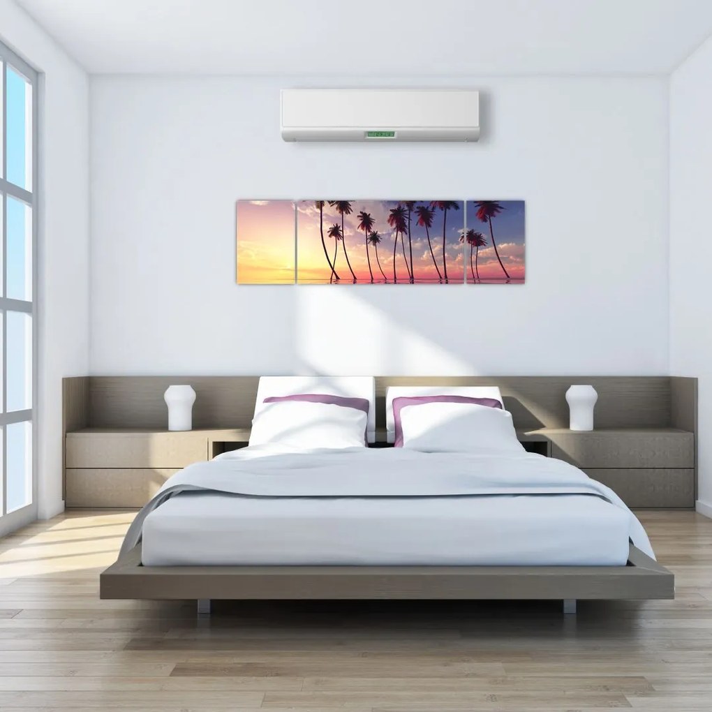 Obraz palm wznoszących się nad powierzchnią (170x50 cm)