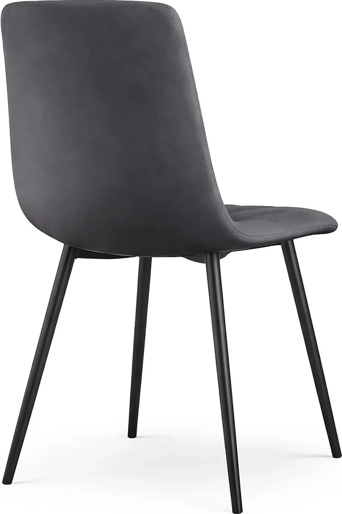 Grafitowe pikowane krzesło metalowe - Selvaro