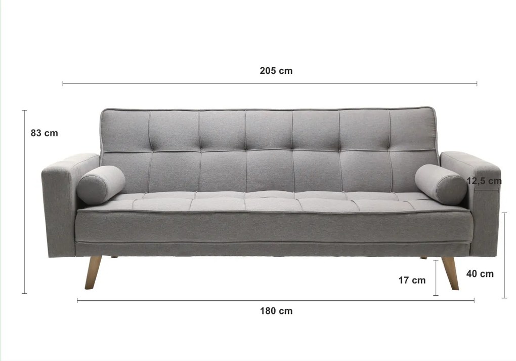 Beżowa rozkładana sofa NESTOR VELVET