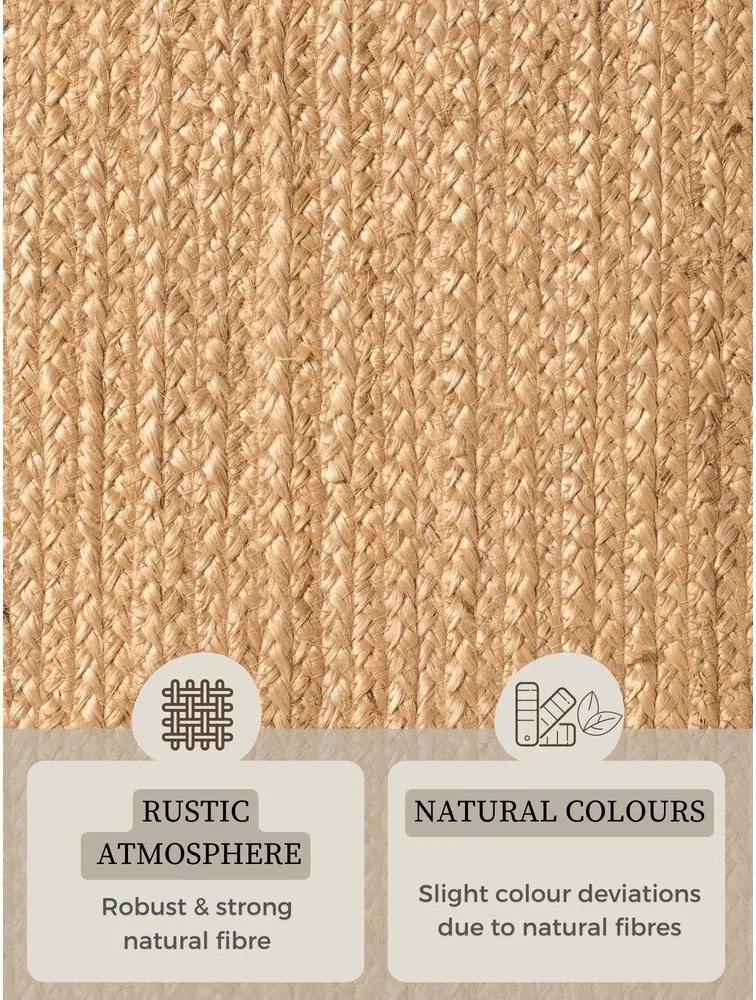 Dywan z juty dwustronny/tkany ręcznie w naturalnym kolorze 160x230 cm Braided – Hanse Home