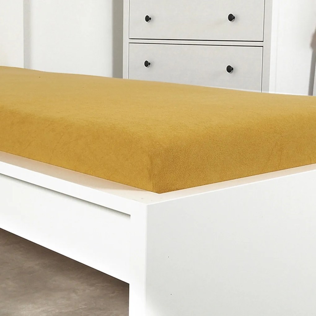 4Prześcieradło frotte Home Ideal musztardowe, 160x 200 cm, 160 x 200 cm