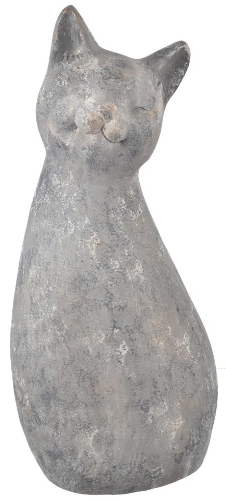 InDecor Ceramiczna kotka Meg szara, 33 x 26 x 83cm