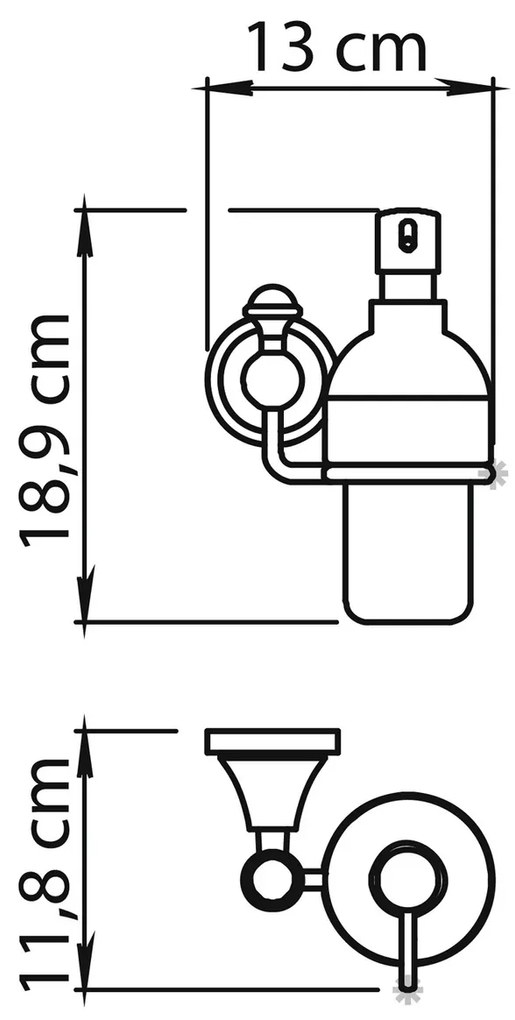 GEDY NV8013 Nevis Dozownik mydła, ceramika, chrom