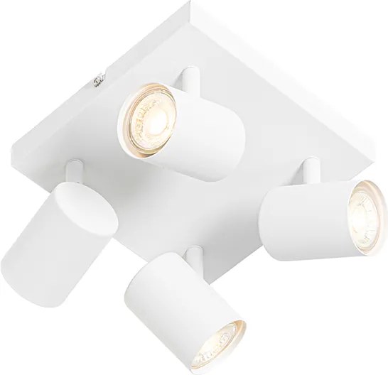Nowoczesna lampa sufitowa biała 4-punktowa regulowana kwadratowa - Jeana